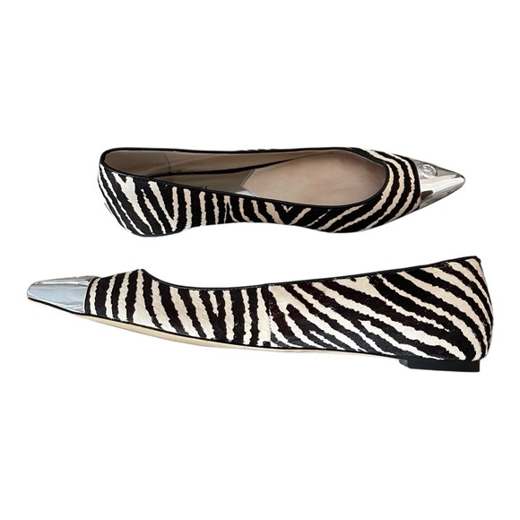 Michael Kors Paxton Flat Pointed Toe Pony/Calf Hair Zebra Print Retail $120 - Picture 4 of 6